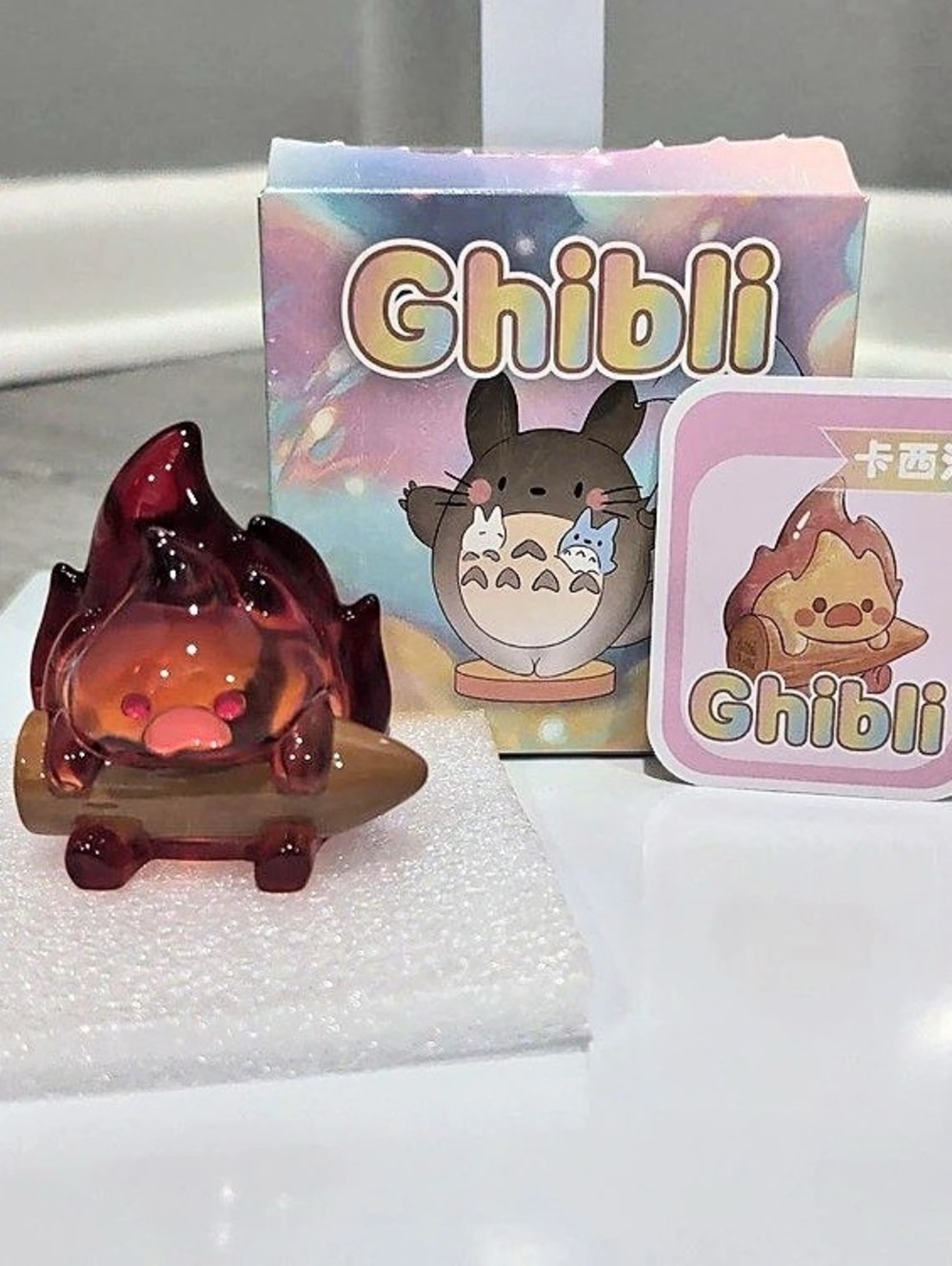 Howl’s Moving Castle Calcifer Figure with Ghibli Box & Card